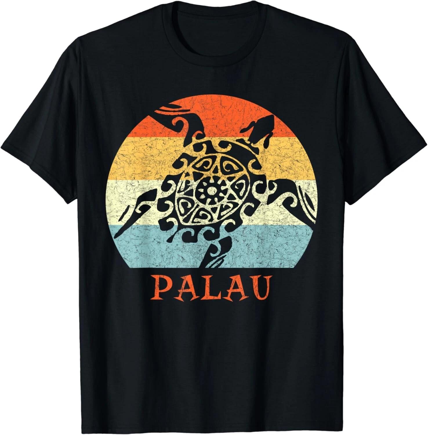 

Palau Vintage Retro Tribal Turtle Vacation Gift Unisex T-Shirt 4XL