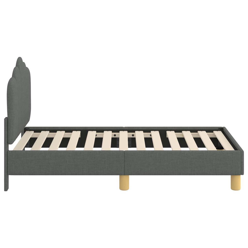 Kids Bed Frame with Headboard Dark Grey 70 x 140 cm Fabric