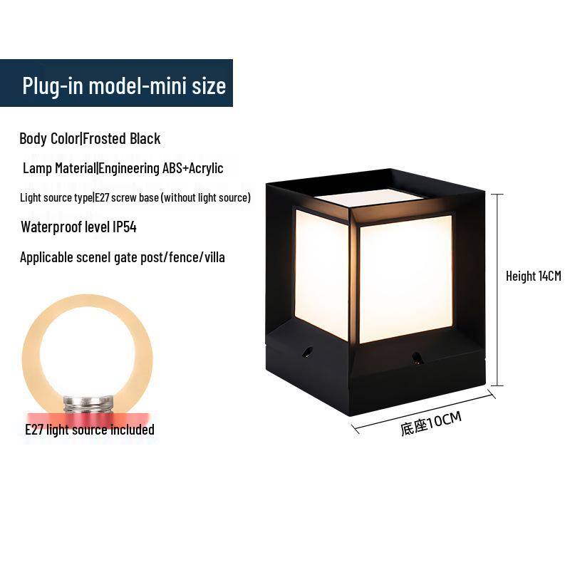 European-Style Solar Waterproof Outdoor Square Light for Courtyards, Villas, Parks, Fences, and Gates 
