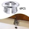 6x Sink Overflow Rings Spares Basin Trim Covers for Home Hotel Silver