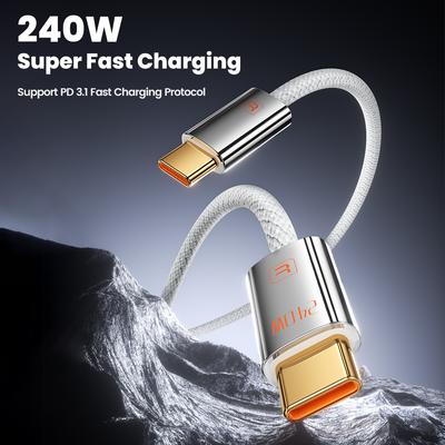 TOOCKI TX110C4 2m 240W Mini Zinc Alloy USB-C To USB-C Cable 480Mbps Data Transfer Cable with Smart Chip for Laptop Phone Tablet