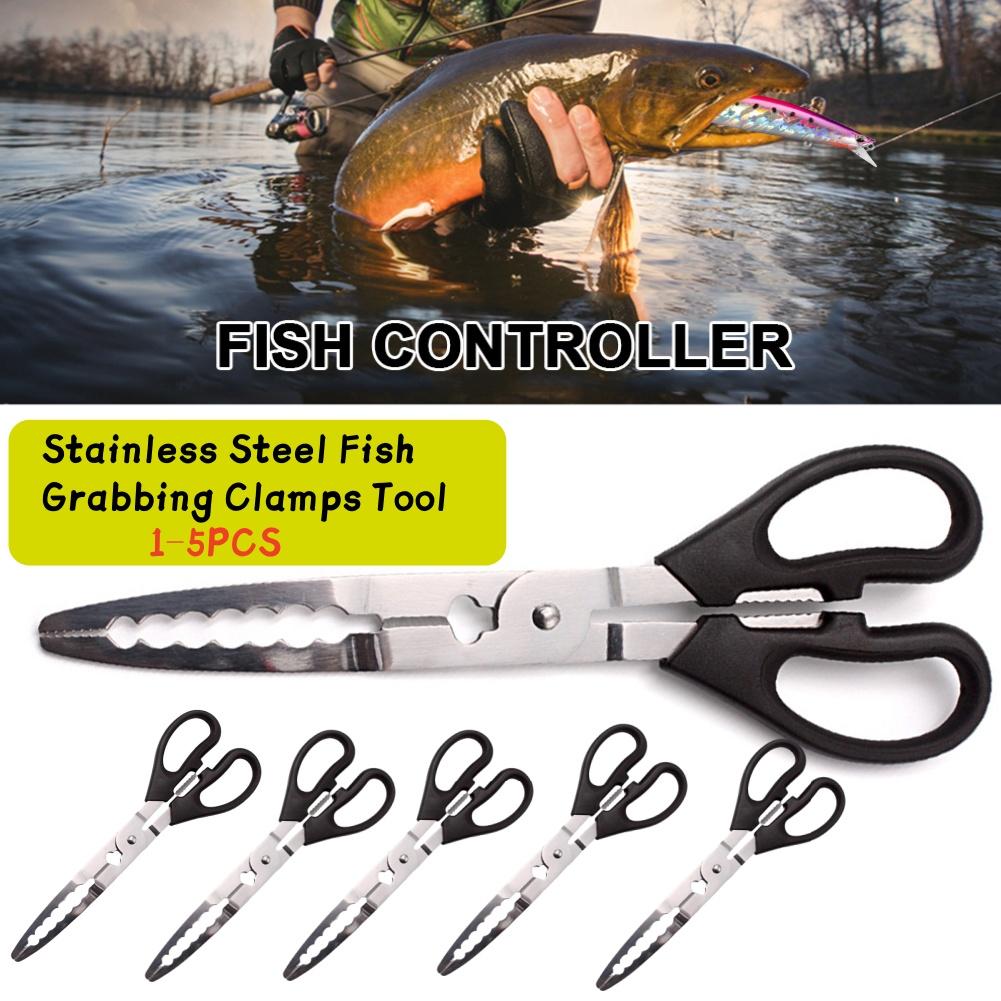 1-5PCS Stainless Steel Fish Grabbing Clamps Tool Accessories for Fisherman Equipment Dropshipping for Fisherman Angler