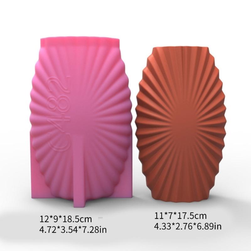 Geometric 3D Stripe Gypsum Silicone Molds Storage Box Mold for Making Succulent Plant Pot Flower Pot Candle Holder