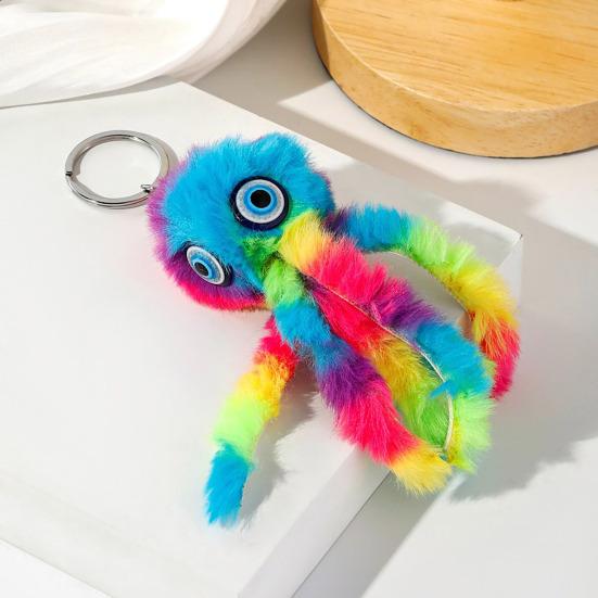 Přívěsek na klíče Plyšová chobotnice Tvar Přívěsek na klíče Dekorace Peněženka Auto Taška Měkký plyšový přívěsek Doplněk na batoh
