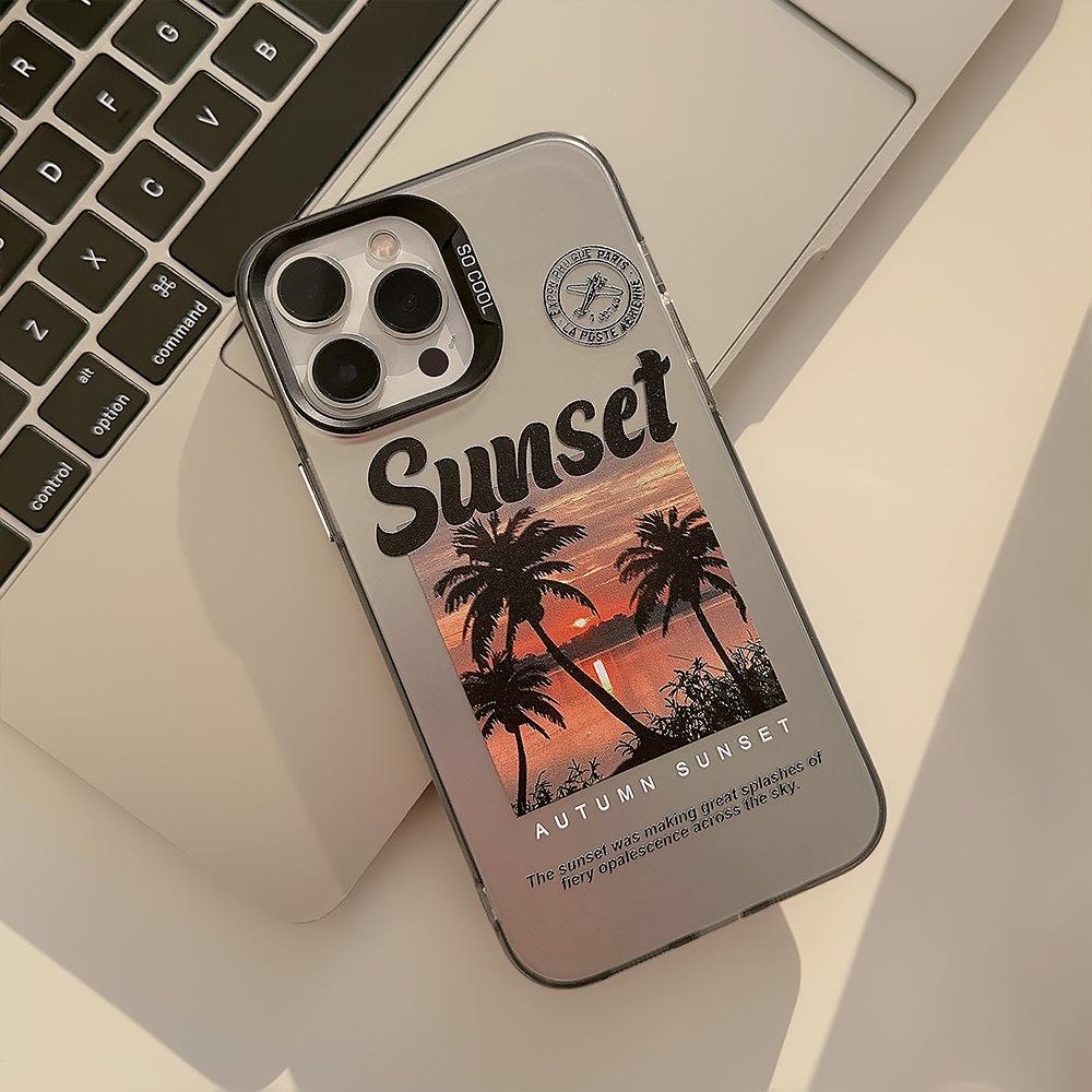 Sunset Coconut Tree Phone Case for iPhone 13, iPhone 15, iPhone 16 Pro Max