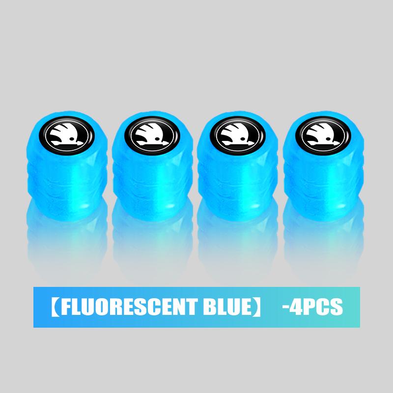 

Car Wheel Luminous Valve Caps Night Glowing Tire Decoration Stem Cove Accessories For Skoda Kamiq MK3 Roomster Rapid Kodiaq