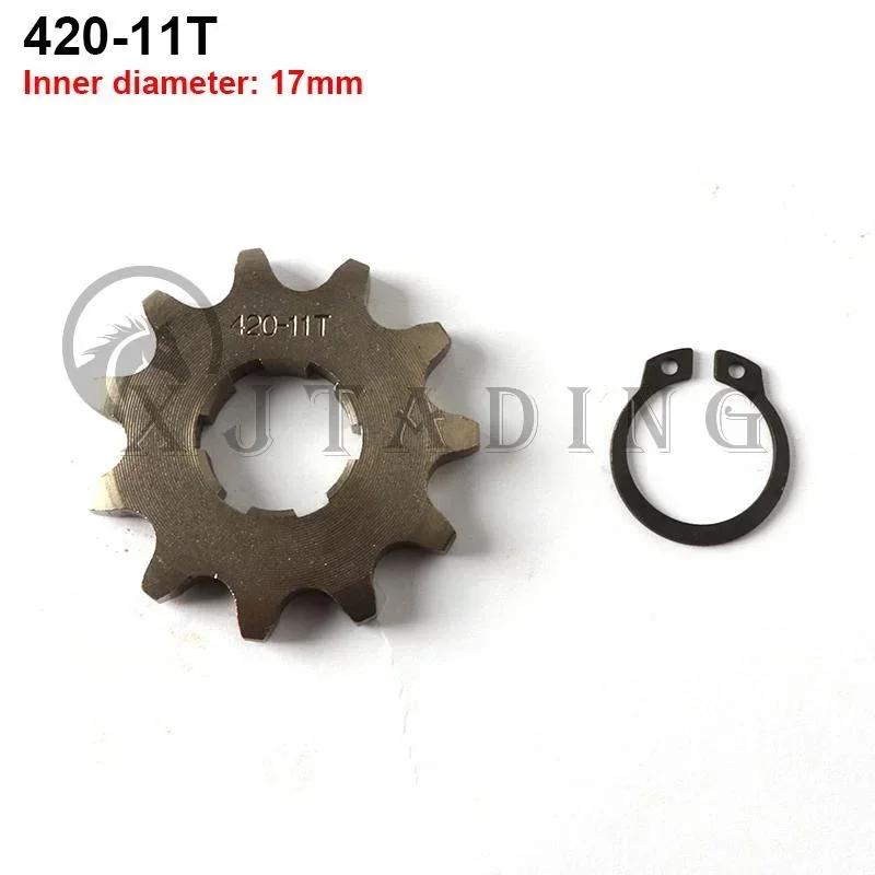 Front Engine Sprocket 420# 17mm 10 11 12 13 14 15 16 17 18 19T Teeth For KAYO BSE SSR 110 125cc Go Kart ATV Quad Motorcycle