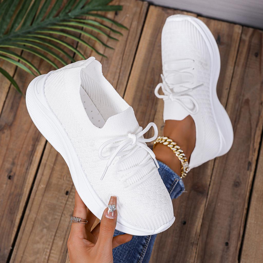 Large size summer new European and American fly-woven round head muffin sole single shoes