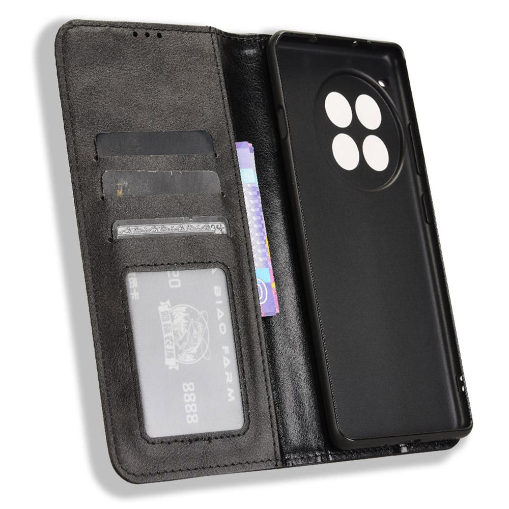 For OnePlus Ace 3 Pro 5G Wallet Case Anti-Drop Retro PU Leather Phone Cover
