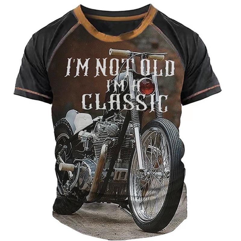 Vintage Motorcycle T Shirts For Men 3d Print Graphics T-shirts For Men Short Sleeve Male Motorcycle Shirts Tee Tops Streetwear