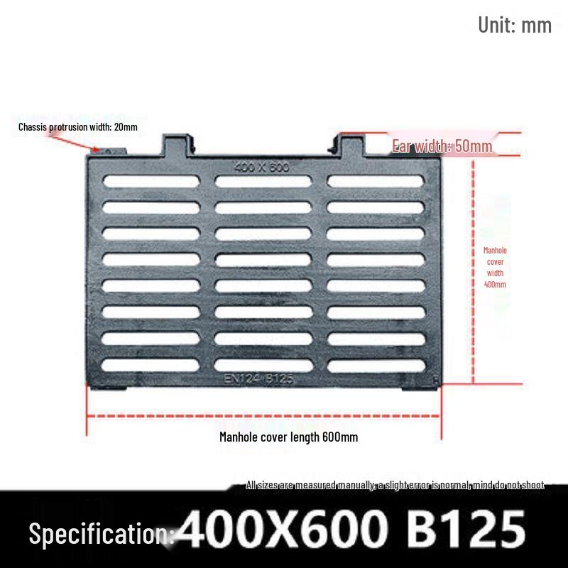Heavy Duty Ductile Iron Rectangular Manhole Cover Set for Rainwater Wells