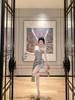 7990 Southeast Asia Women's Sexy Strapless Sequin Patchwork Irregular Dress