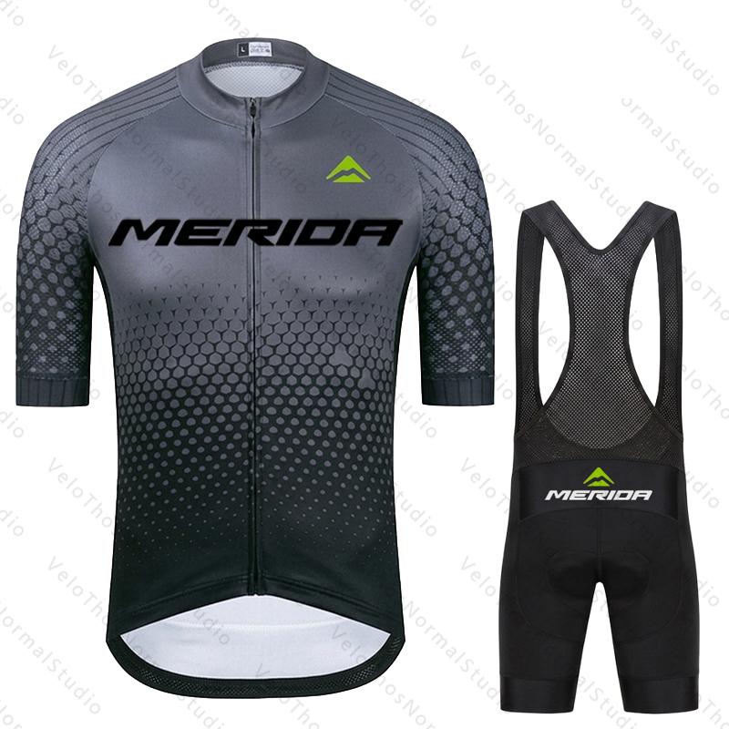 Merida Men's Summer Road Bike Wear Racing Clothes Breathable Cycling Jersey Set - Ropa Ciclismo Maillot Breathable