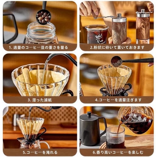 Portable Coffee Grinder, Manual Coffee Grinder, Ideal for Camping, Coffee Making, and As a Gift. Stylish, Lightweight Coffee Grinder Set with Hand Gri