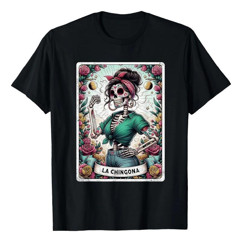 Divertida Camiseta De Tarot Con Forma De Esqueleto Mexicano S