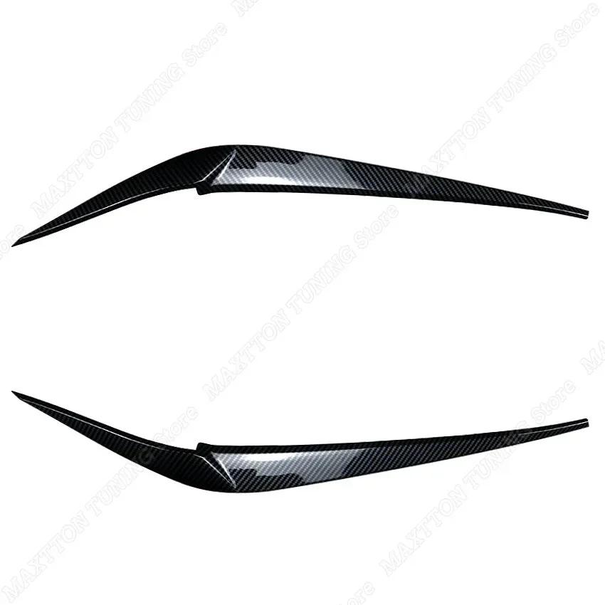 2pcs Headlight Eyelids Eyebrows Car Accessories Gloss Black/Carbon Look For BMW X4 X3 G01 G02 2018     + ABS