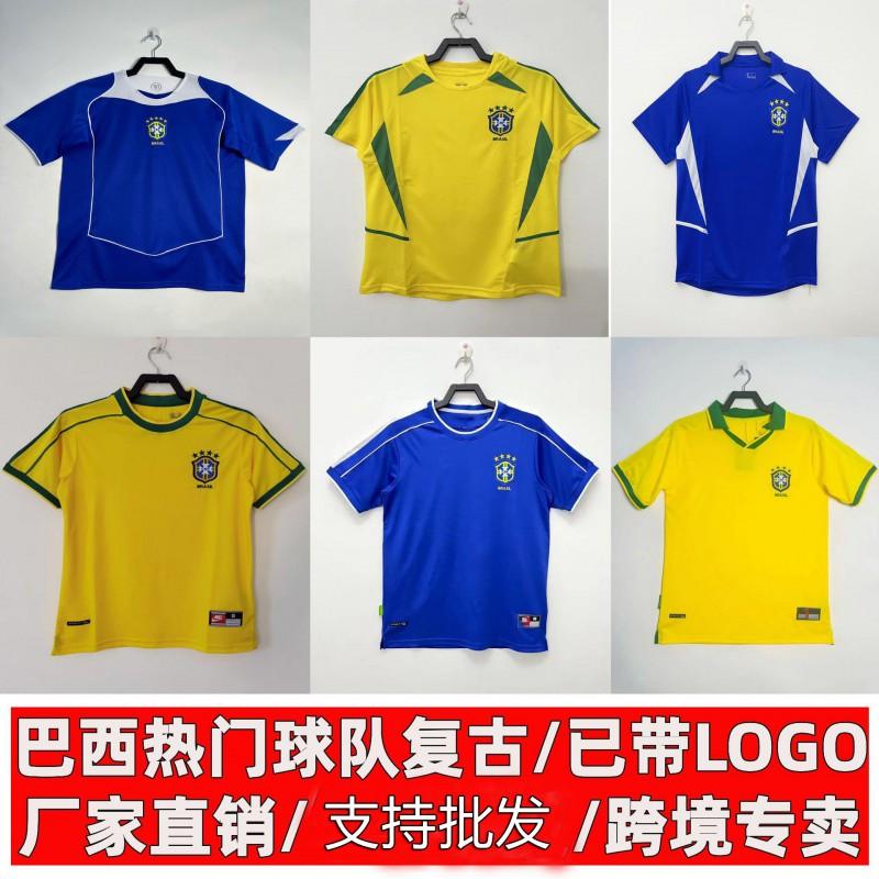 Brazil Retro Football Jersey Classic Short Sleeve Sportswear Men