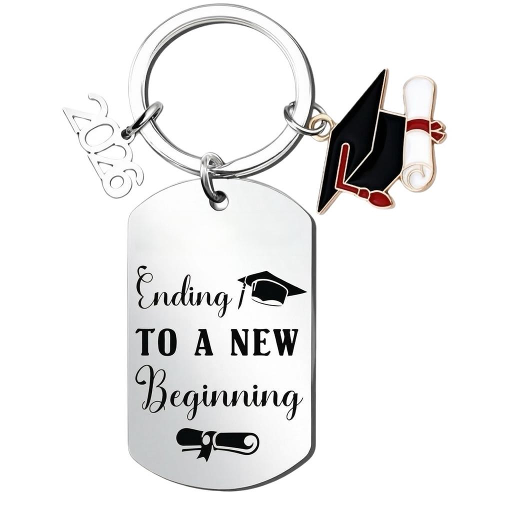 Graduation Keychain with Graduation Cap Charm Diploma Pendant and 2024 Year Number for Students Teachers Friends