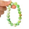 Spring 12Mm Large Particle Green Milk Cap Quartz Stone Bracelet