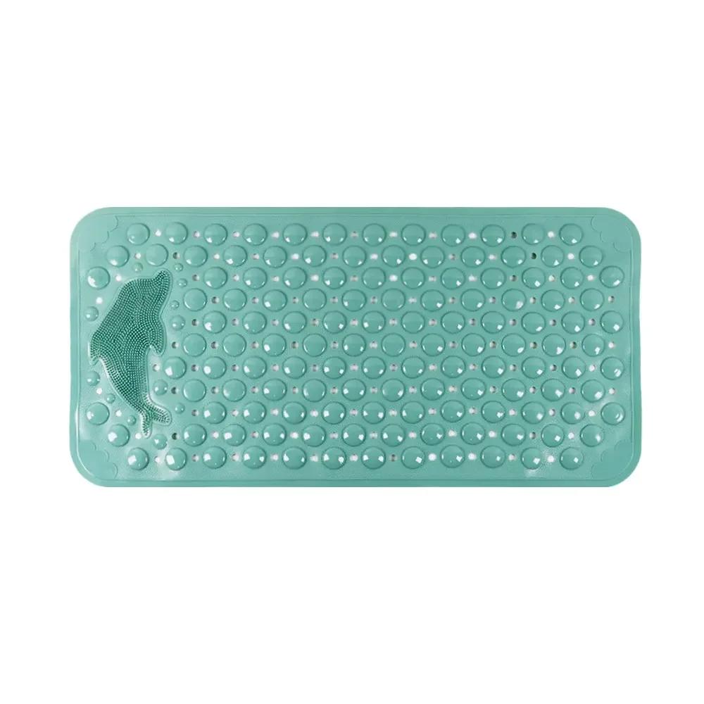 Bathroom anti-slip mat silicone world PVC shower anti-fall mat dolphin massage suction cup floor mat with drainage hole banheiro