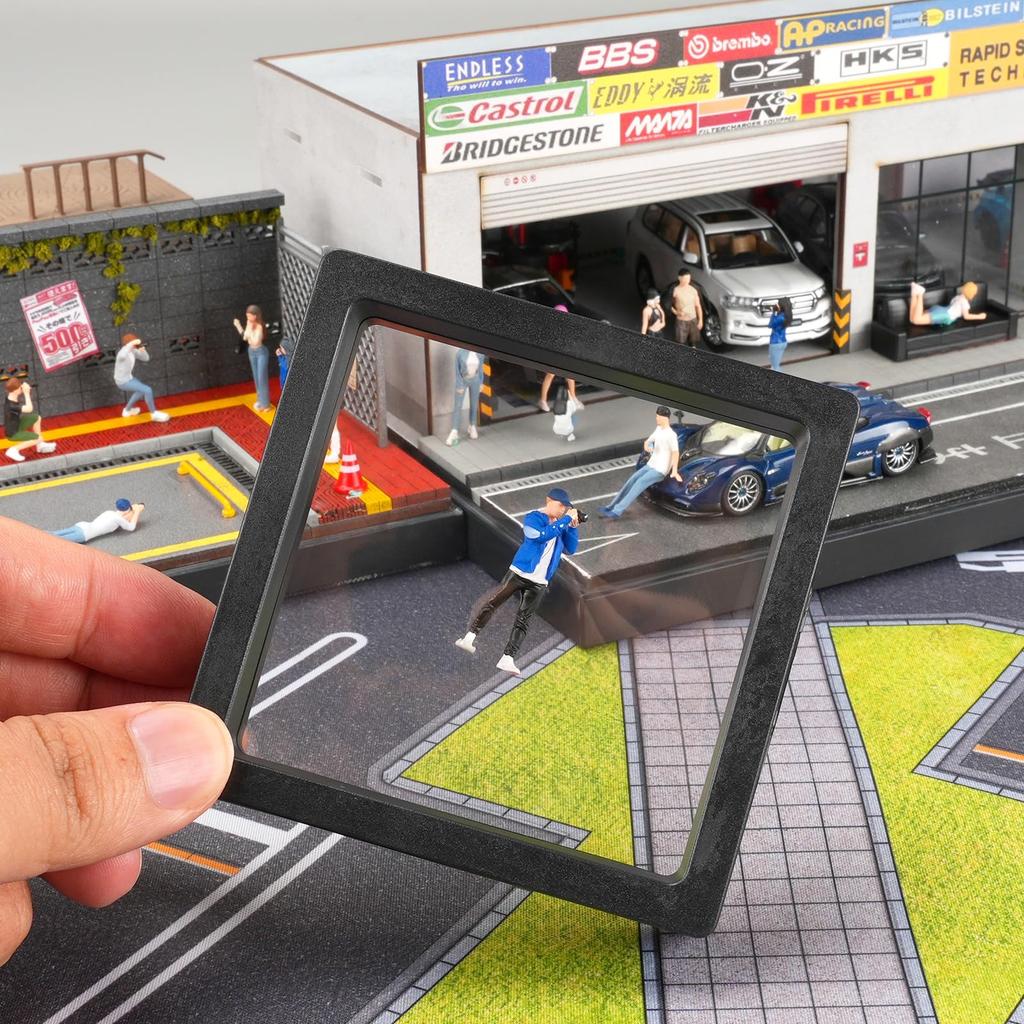 Shoucangjia Resin Figure Architectural Model and Miniature Landscape Decoration Figure and Girl 1/64 Model, DIY, Pre-painted (Photographer Model)