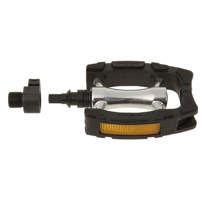 Pédales de vélo de ville WELLGO noires avec clip QRD 9/16 pouces