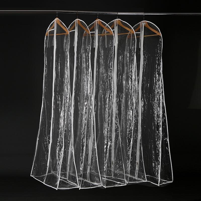 160cm 180cm Cheap Wholesale Transparent Solid For Wedding Dress Dust Cover Extra Large Waterproof PVC Clothing Garment Bags