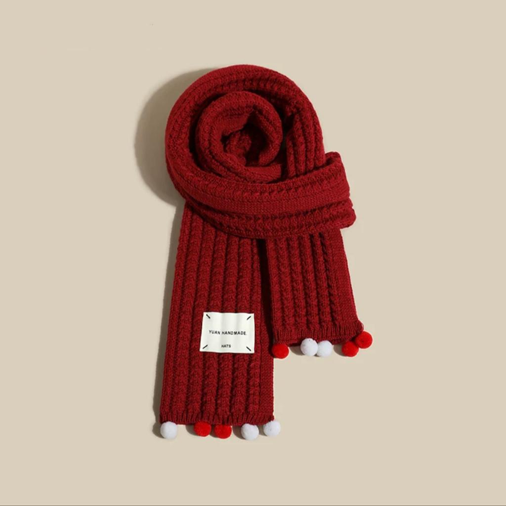 New Christmas Scarf Women's Versatile White Imitation Cashmere Elk Scarf New Red Scarf