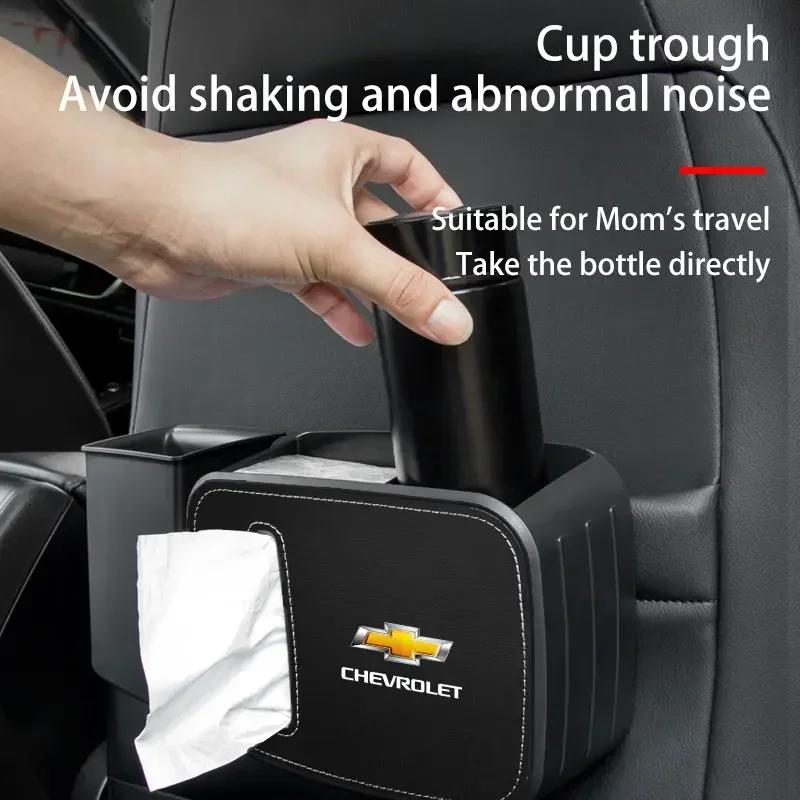 Car interior High-quality car tissue box leather storage box For Chevrolet Trax Cruze Malibu Camaro Cavalier Equinox Orlando RZ4