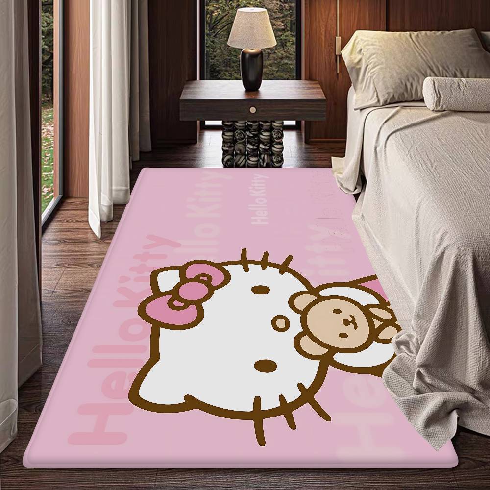 

H-Hello Kitty Floor Mat Rectangle Anti-slip Home Soft Badmat Front Door Indoor Outdoor Mat Welcome Doormat 50x80cm