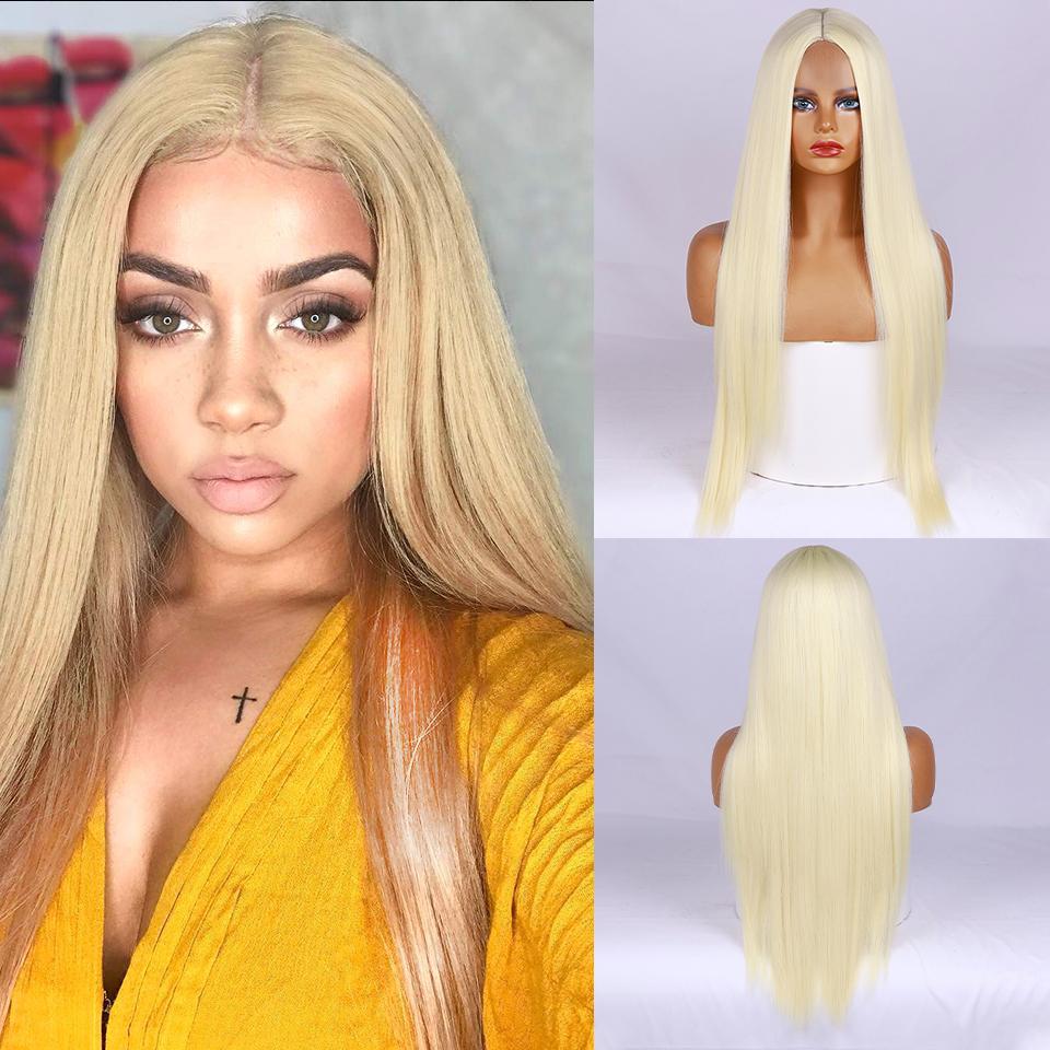 MERISIHAIR Moda feminina longa reta ombre vinho tinto peruca sem franja peruca dianteira do laço de fibra sintética peruca reta para mulher