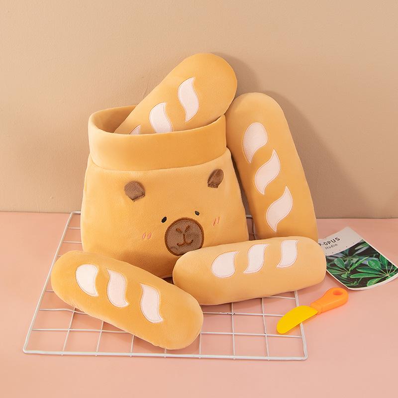 

Creative Capybara Bread Plush Toy - Baguette Bucket Bag Doll Gift 20cm 0.15kg