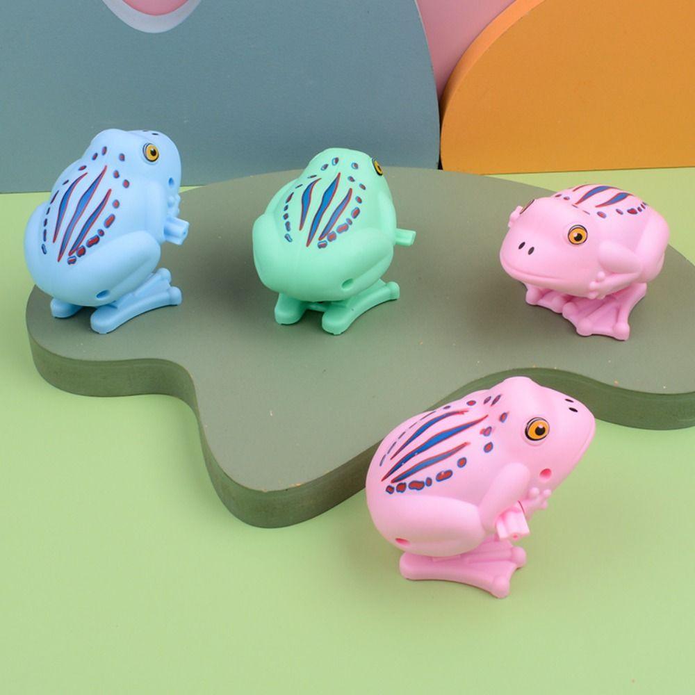 Zufällige Farbe Frosch Aufziehspielzeug Interaktion Kleinkindspielzeug Springender Frosch Uhrwerkspielzeug Familientreffen