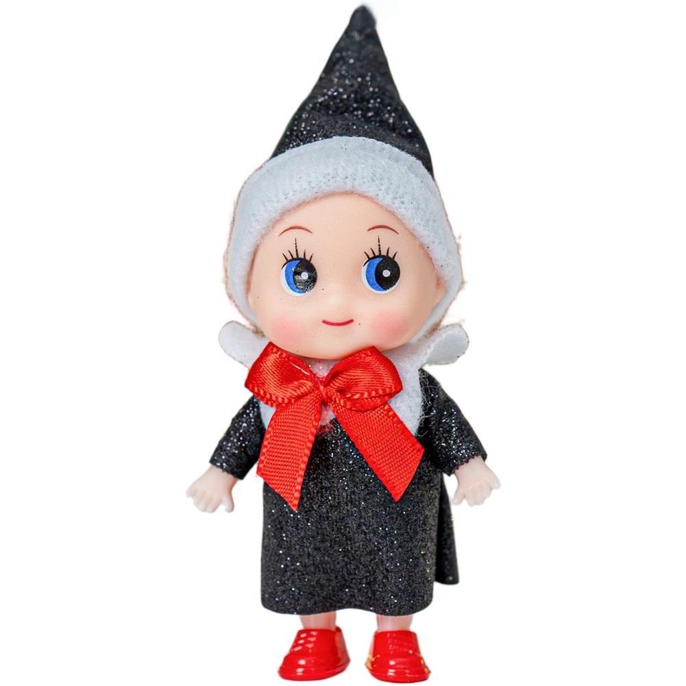 Colorful Vinyl Doll Christmas Ornament 4 Inch Baby Doll with Movable Limbs for Bookshelf and Holiday Decoration