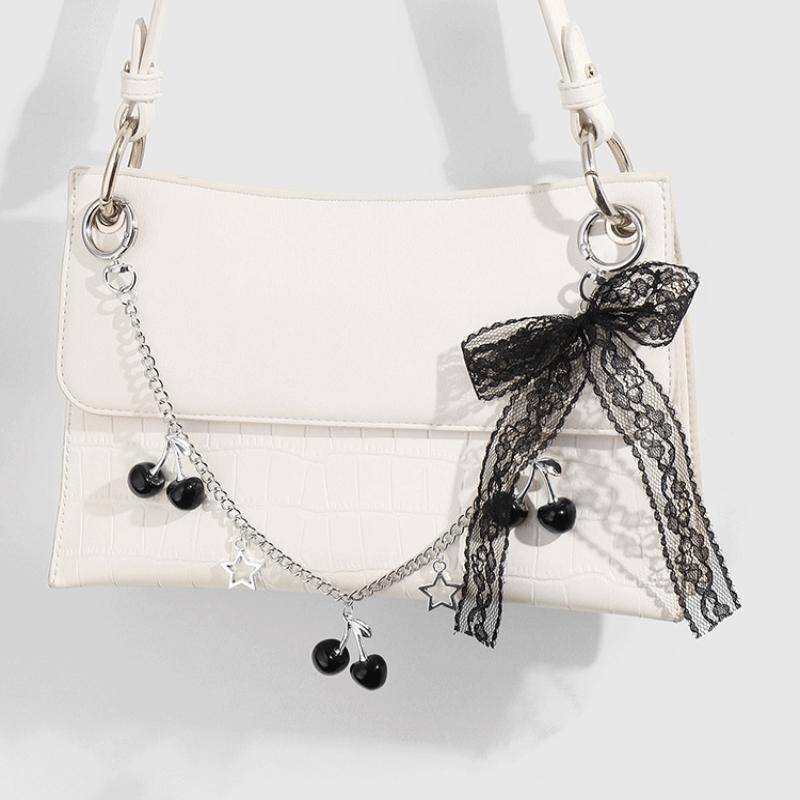 Versatile Bow Cherry Keychain For Women Trendy Bag Chain Creative Cute Bag Pendant Decoration Accessories Gifts