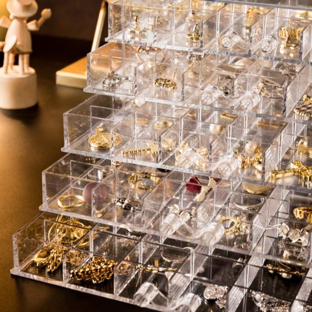 120 Grids Transparent Organizer Box Plastic Jewelry Sorting Box Nail Art Storage Box  Bathroom