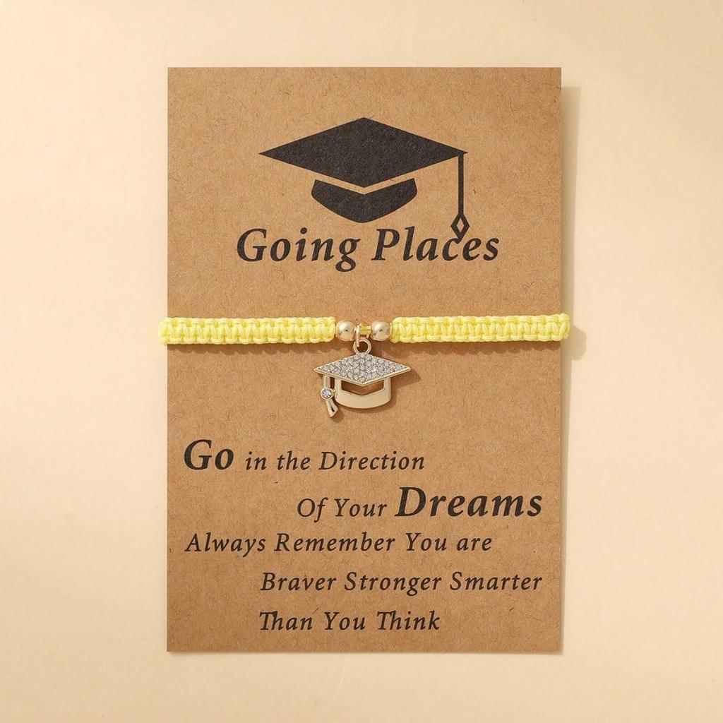 Fashionable Doctor Hat Certificate Adjustment Bracelet - Commemorative Graduation Gift for Students Seasonal Friendship