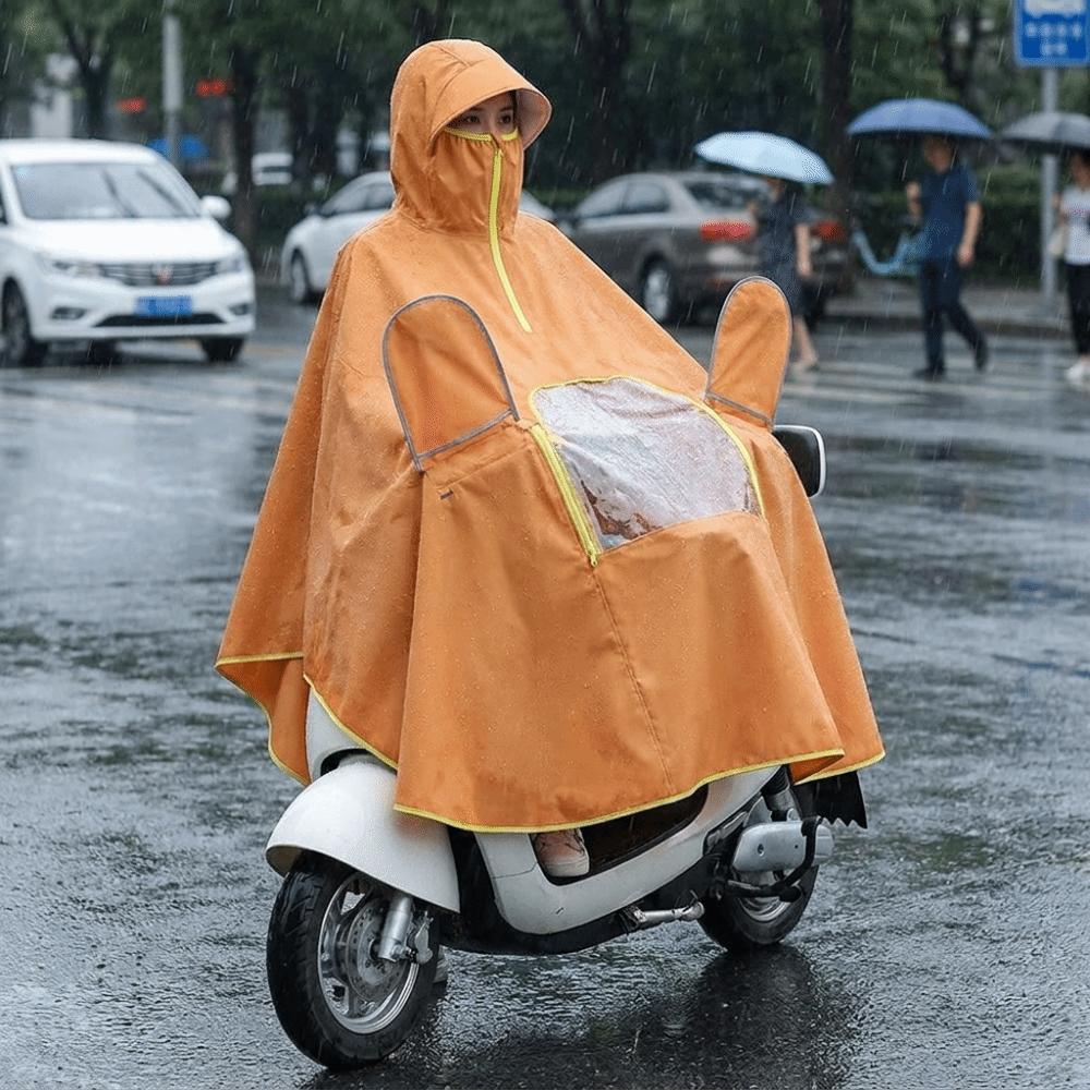 Waterproof Motorcycle Raincoat High Neck Full Body Rain Poncho Outdoor Motorcycle