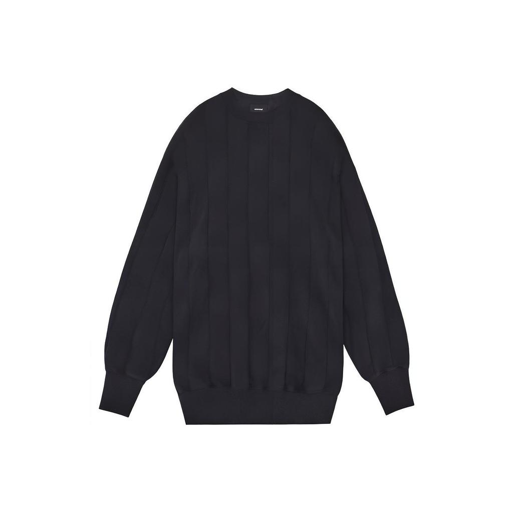 WE11DONE FW21 Oversized Round Neck Pullover Sweater Unisex Sweater Black WD-TS3-21-580-U-BK