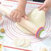Adjustable Rolling Pin Removable Ring Dough Mat Dough Roller Stainless SteelSilicone Kneading Mat Non-Stick Silicone