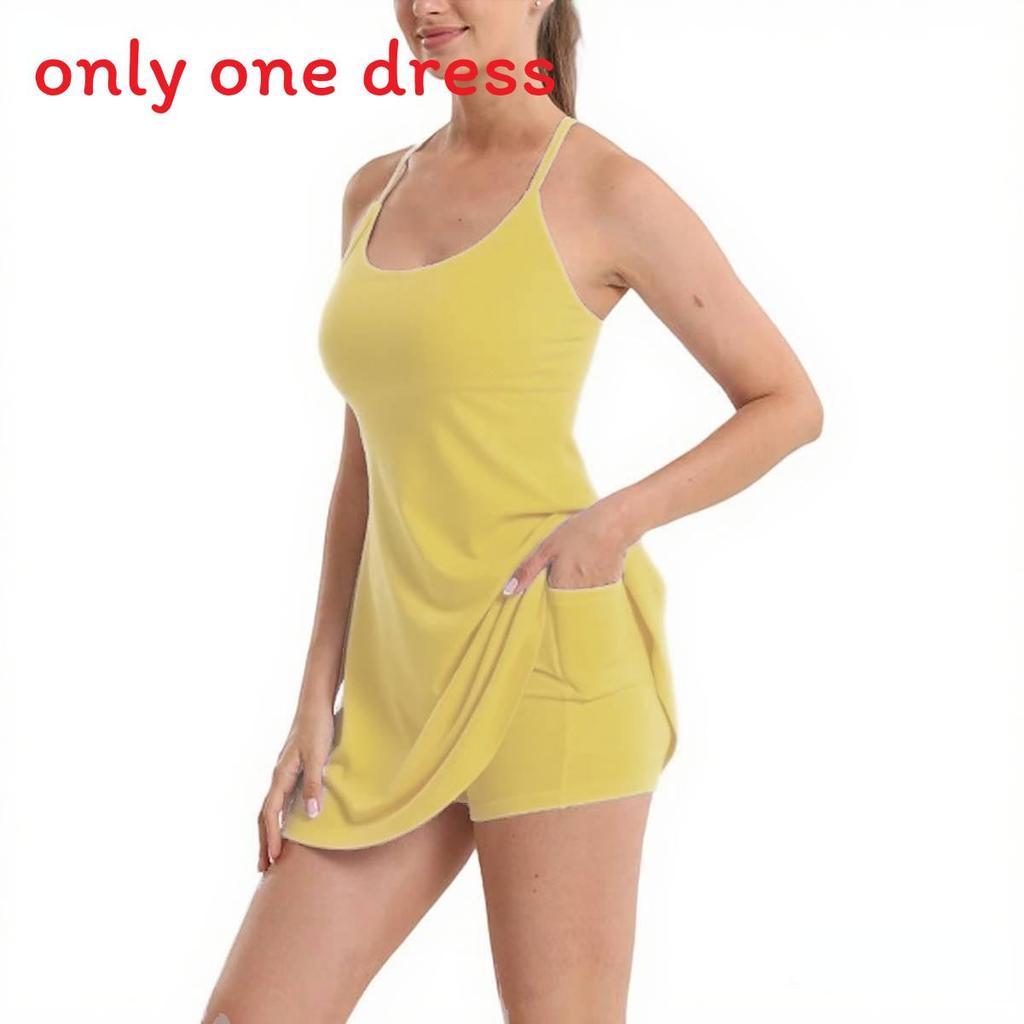 Summer Sleeveless A Line Dress With Removable Padded Shorts For Casual Wear
