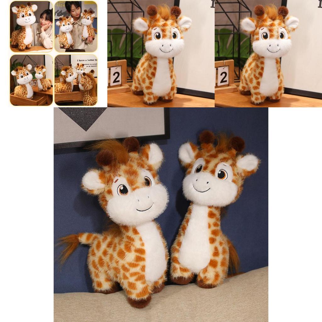 Adorable Soft Plush Giraffe Toy Cute Fawn Doll For Kids Birthday Gift Decor