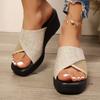 Women's Summer Wedge Platform Slide Sandals Lightweight Comfortable Slip On Open Toe Casual Footwear for Outdoor Indoor Use
