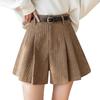 Damen High Waist Khaki Cord Schlaghose mit Falten - Frühling/Herbst 2025