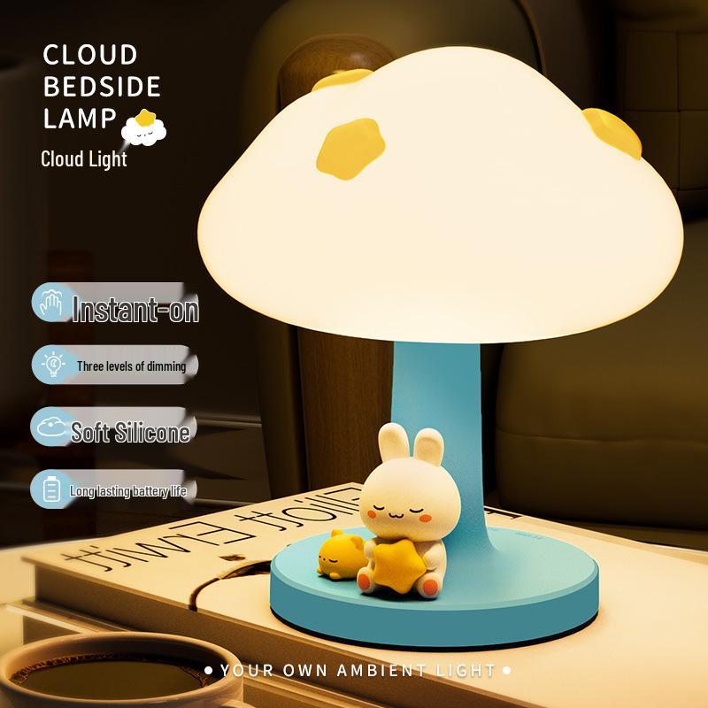 Trendy Mushroom Lamp - Cute USB Rechargeable Night Light for Kids' Bedroom, Perfect Children's Birthday Gift