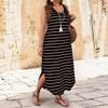 Sommer Neu, Gestreiftes Ärmelloses Kleid, Modisches Und Sexy Strandkleid