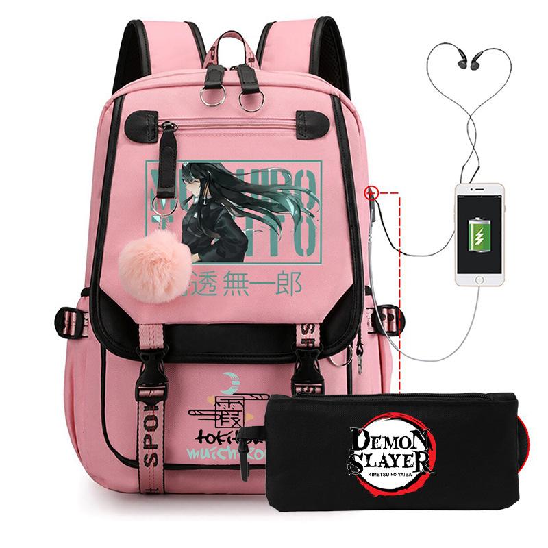 Anime School Bag Tokitou Muichirou Peripheral Backpack Set Student Pencil Bag