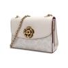 Coach Parker 18 Camellia Chain Strap Canvas And Leather Crossbody Bag Small Women bags Pink White 34256-B4R7B