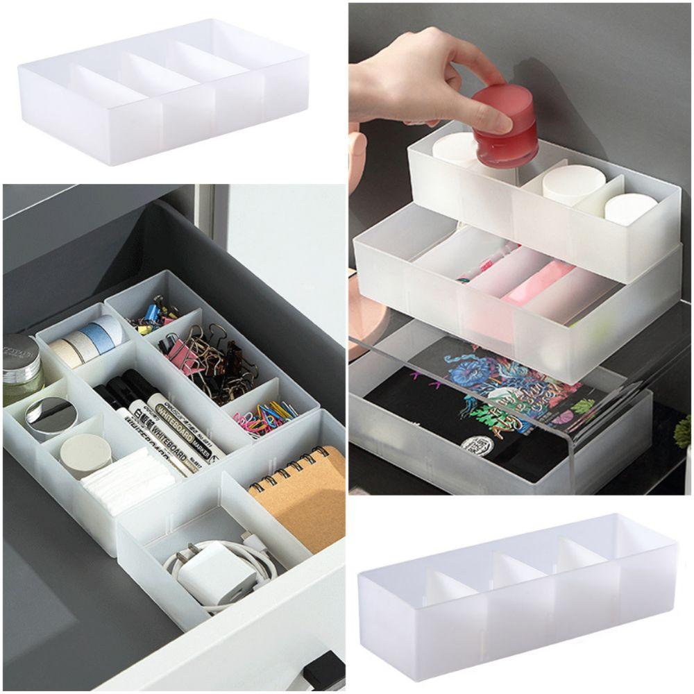 Combinable Drawer Storage Boxes Transparent Cosmetics Storage Box Multi Grid Case  Home Decoration
