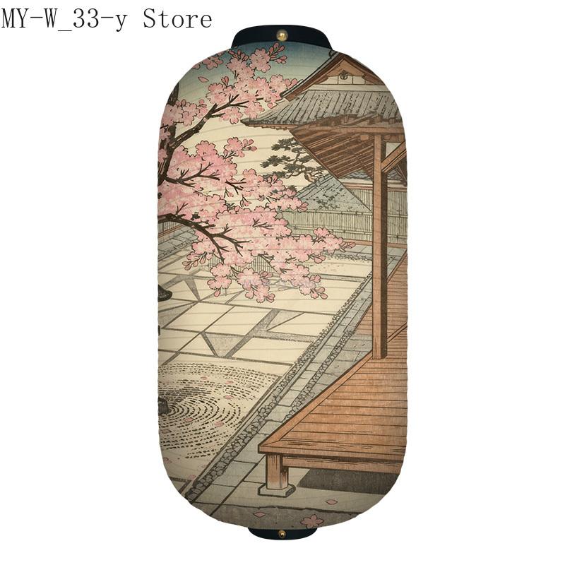 25x50cm Japanese-style Cherry Blossoms Cloth Lantern Ukiyo-e Traditional Printed Lantern Izakaya Cuisine Wedding Party Decor